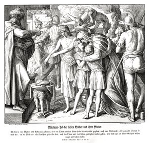 Męczeństwo siedmiu synów, 2 Machabeuszy autorstwa Julius Schnorr von Carolsfeld