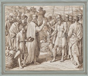 Melchizedek błogosławiący Abrahamowi autorstwa Julius Schnorr von Carolsfeld