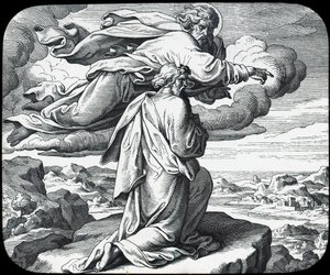 Mojżesz ogląda ziemię Izraela, XIX wiek autorstwa Julius Schnorr von Carolsfeld