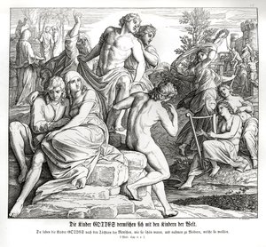 Rozmnożenie człowieka, Genesis autorstwa Julius Schnorr von Carolsfeld
