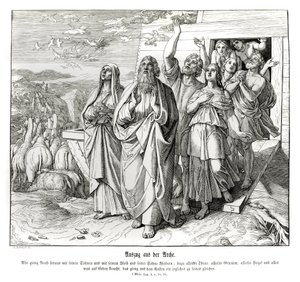 Noe i jego rodzina po potopie, Genesis autorstwa Julius Schnorr von Carolsfeld