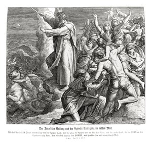 Rozstanie Morza Czerwonego, Exodus autorstwa Julius Schnorr von Carolsfeld