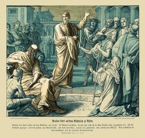 Paweł głosi w Atenach, Dzieje Apostolskie autorstwa Julius Schnorr von Carolsfeld