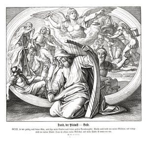 Psalmy - pokuta autorstwa Julius Schnorr von Carolsfeld