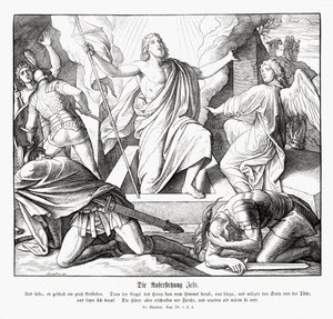 Zmartwychwstanie Jezusa, Ewangelia Mateusza autorstwa Julius Schnorr von Carolsfeld