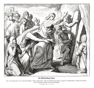 Zmartwychwstanie Łazarza, Ewangelia Jana autorstwa Julius Schnorr von Carolsfeld