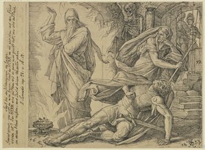 Saul u wróżki z Endor autorstwa Julius Schnorr von Carolsfeld