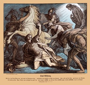 Saul w drodze do Damaszku, Dzieje Apostolskie autorstwa Julius Schnorr von Carolsfeld