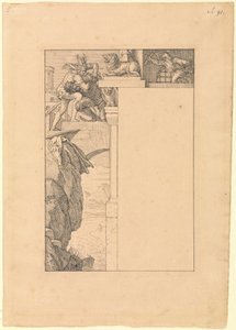 Siegfried walczy z bramkarzem autorstwa Julius Schnorr von Carolsfeld