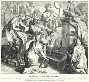 Salomon popada w bałwochwalstwo autorstwa Julius Schnorr von Carolsfeld
