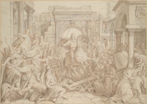 Wejście Karola Wielkiego do Pawii, 1840 r. autorstwa Julius Schnorr von Carolsfeld