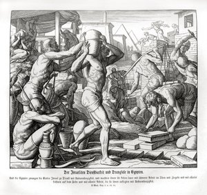 Izraelici są zniewoleni w Egipcie, Exodus autorstwa Julius Schnorr von Carolsfeld