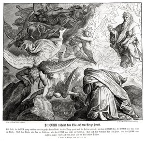 Pan ukazuje się Eliaszowi na górze Horeb autorstwa Julius Schnorr von Carolsfeld