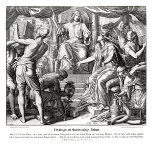 Królowa Saby oddaje cześć królowi Salomonowi autorstwa Julius Schnorr von Carolsfeld