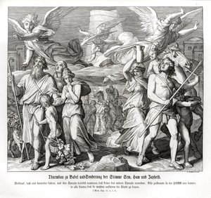 Wieża Babel, Genesis autorstwa Julius Schnorr von Carolsfeld
