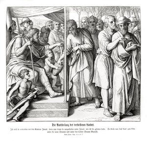 Podział ziemi obiecanej, Jozue autorstwa Julius Schnorr von Carolsfeld