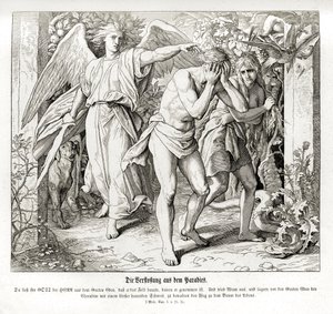 Wygnanie z raju, Genesis autorstwa Julius Schnorr von Carolsfeld