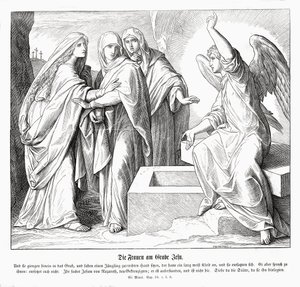 Kobiety przy grobie Jezusa, Ewangelia Marka autorstwa Julius Schnorr von Carolsfeld