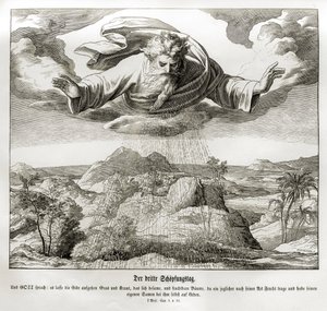 Trzeci dzień stworzenia, Genesis autorstwa Julius Schnorr von Carolsfeld