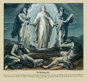 Przemienienie Jezusa, Ewangelia Łukasza autorstwa Julius Schnorr von Carolsfeld