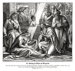 Mędrcy, Ewangelia Mateusza autorstwa Julius Schnorr von Carolsfeld