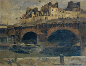 Paryski krajobraz z Pont Neuf autorstwa Julius Ullmann
