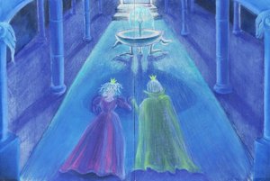 Frog Prince Happily Ever After (pastel olejny i kolor na papierze)