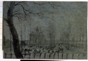 „Brama Utrechtu w Holandii” Rysunek kredowy Jurriaana Andriessena (1742-1819) 1797 Muzeum Puszkina, Moskwa autorstwa Jurriaan Andriessen
