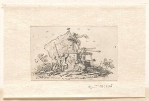 Putti przy symbolach związanych z LZO, Izbą Amsterdamską i francuskim kogutem