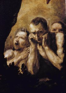 Apollo i Marsjas Apollo, po wygraniu wyzwania z Marsjaszem, każą mu obrać, a następnie wrzucić do jaskini. (Szczegół). Obraz Jose de Ribera dit lo Spagnoletto (1591-1652) autorstwa Jusepe de Ribera