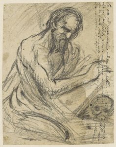 H. Hieronymus, pisząc w księdze, którą trzyma nad czaszką autorstwa Jusepe de Ribera