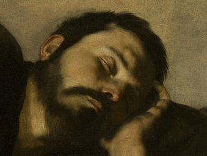 Sen Jakuba, detal twarzy autorstwa Jusepe de Ribera