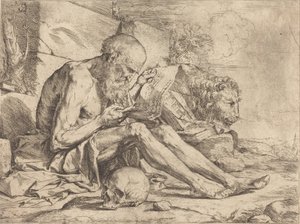 Czytanie św. Hieronima autorstwa Jusepe de Ribera