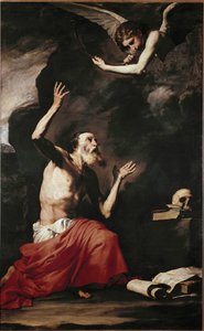 Święty Hieronim i Anioł (olej na płótnie) autorstwa Jusepe de Ribera