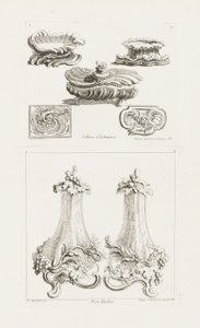 Sallieres et Tabatières (solniczki i tabakierki), płyta 69 w Oeuvres autorstwa Juste Aurèle Meissonnier