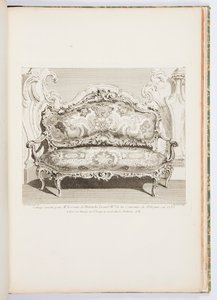 Kanapa wykonana dla hrabiego Bielińskiego Wielkiego Mała Korony Polskiej, w 1735r.; Sofa wykonana dla hrabiego Bielińskiego w 1735 r., IV płyta autorstwa Juste Aurèle Meissonnier