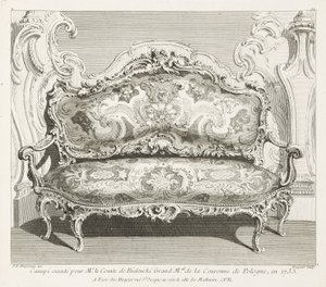 Sofa wykonana dla hrabiego Bielińskiego wielkiego mistrza Korony Polskiej w 1735 r.; Sofa wykonana dla hrabiego Bielińskiego w 1735 r., 4. płyta autorstwa Juste Aurèle Meissonnier