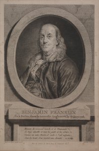 Benjamin Franklin, 1779. autorstwa Justus Chevillet