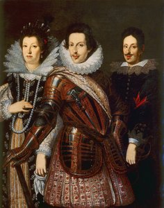 Portret Marii Madeleine z Austrii, Cosimo II i Ferdynanda II de Medici, ok. 1640 autorstwa Justus Sustermans