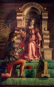 Muzyka, ok. 1470 (olej na topoli) autorstwa Justus of Ghent
