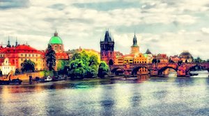 Widok na Most Karola w Pradze autorstwa Justyna Jaszke
