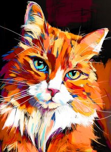 Kolorowy portret kota autorstwa Justyna Jaszke