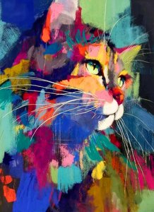 Żywy, abstrakcyjny kot autorstwa Justyna Jaszke