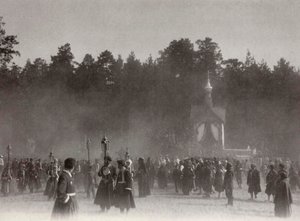 Procesja wielkanocna, Klasztor Sarowski, Rosja, 1903