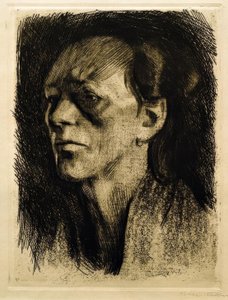 Robotnica (z kolczykiem) autorstwa Käthe Kollwitz