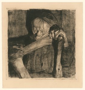 Podczas młócenia (arkusz 3 z „Bauernkrieg”, 5. wersja) autorstwa Käthe Kollwitz