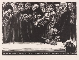 Karta pamiątkowa dla Karla Liebknechta, 1920. autorstwa Käthe Kollwitz