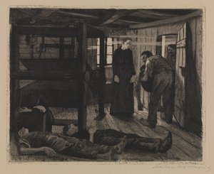 Zamieszki tkaczy - koniec autorstwa Käthe Kollwitz