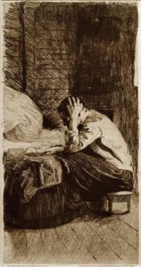 Kobieta przy kołysce autorstwa Käthe Kollwitz