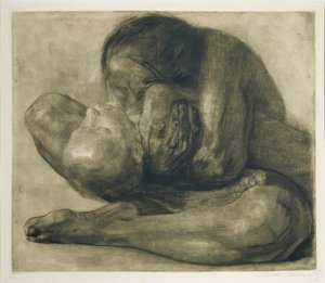 Kobieta z martwym dzieckiem autorstwa Käthe Kollwitz